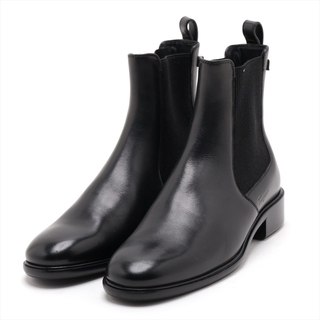 サルヴァトーレフェラガモ(Salvatore Ferragamo)の極美品 サルヴァトーレフェラガモ サイドゴア 6 レザー ブーツ ブラック 黒 靴 シューズ 革靴 メンズ レディース MMM Z17-5(ブーツ)