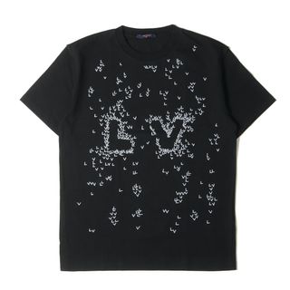 LOUIS VUITTON - 美品 LOUIS VUITTON ルイヴィトン Tシャツ サイズ:L 22AW LV スプレッド エンブロイダリー ヘビーウェイト クルーネック 半袖Tシャツ RM222M NPL HNY14W ブラック 黒 イタリア製 トップス カットソー【メンズ】【中古】