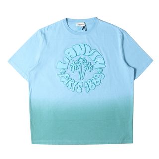 ランバン(LANVIN)の新品 LANVIN ランバン Tシャツ サイズ:2XL 22AW グラデーション ロゴ サガラワッペン クルーネック 半袖Tシャツ RM-TS0005-J013-A22 ブルー系 イタリア製 トップス カットソー【メンズ】(Tシャツ/カットソー(半袖/袖なし))