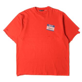 Balenciaga - 美品 BALENCIAGA バレンシアガ Tシャツ サイズ:XS 21SS デストロイ加工 ワンポイント ロゴ ヘビーウェイト クルーネック 半袖Tシャツ 651795 TJVN3 レッド 赤 トップス カットソー【メンズ】【中古】