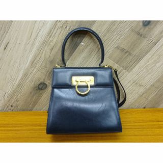 Salvatore Ferragamo - K天092/ フェラガモ ガンチーニ レザー ショルダーバッグ ブラック