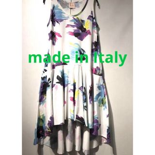 新品 SALE イタリア製 ノースリ花柄チュニックワンピース(その他)