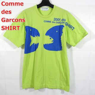 コムデギャルソンシャツ(COMME des GARCONS SHIRT)の【良品】コムデギャルソンシャツ　緑青　2001プリント魚Ｔシャツ(Tシャツ/カットソー(半袖/袖なし))