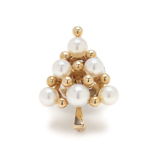 美品 ミキモト K18(WG) 真珠 パール約5.6mm珠 ペンダントトップ全長約12cm
