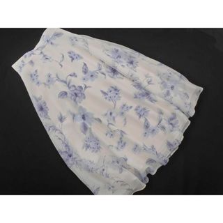 ノエラ(Noela)のNoela ノエラ 花柄 フレア ロング スカート sizeS/白ｘ青 ■◇ レディース(ロングスカート)