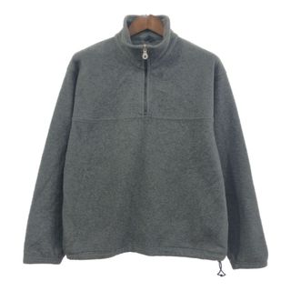 90年代 USA製 LANDS' END ランズエンド ハーフジップ フリースジャケット グレー (メンズ L) 中古 古着 Q5965(その他)