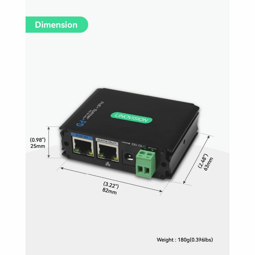 LINOVISION産業用ギガビットPoE+スプリッター、 DC12V or D スマホ/家電/カメラのPC/タブレット(PC周辺機器)の商品写真