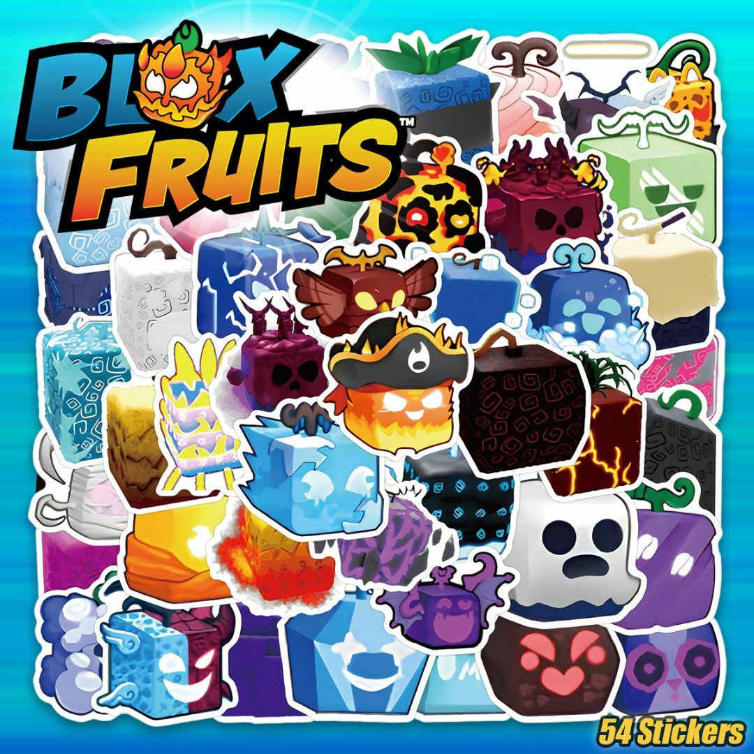 ブロックスフルーツ ステッカー 54枚セット 防水シール Blox Fruits エンタメ/ホビーのおもちゃ/ぬいぐるみ(キャラクターグッズ)の商品写真