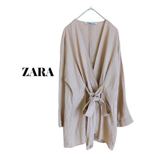 ザラ(ZARA)のZARA カシュクール トップス ブラウス リネン100% USA.XS ザラ(シャツ/ブラウス(長袖/七分))