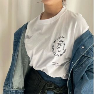 アメリヴィンテージ(Ameri VINTAGE)のAmeri VINTAGE MESSAGE PRINT LS TEE(カットソー(長袖/七分))