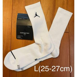 ジョーダン(Jordan Brand（NIKE）)の新品　ジョーダン L(25-27cm)   エブリデイ　クルーソックス　白1足(バスケットボール)