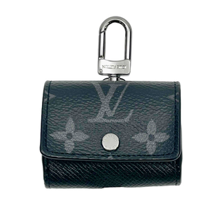 ルイヴィトン(LOUIS VUITTON)のP242-19 LOUIS VUITTON ルイ ヴィトン LV・イヤホン ポーチ M00341 モノグラム エクリプス AirPods pro キーリング キーホルダー(キーホルダー)