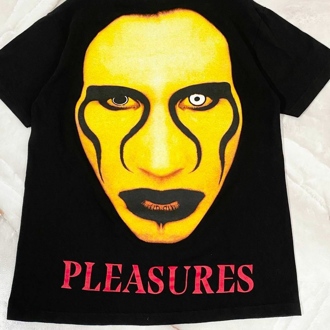 PLEASURES(プレジャー)のA12634 プレジャー×マリリンマンソン　フェイスプリントTシャツ ブラックM メンズのトップス(Tシャツ/カットソー(半袖/袖なし))の商品写真