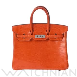 エルメス(Hermes)の中古 エルメス HERMES レディース ハンドバッグ オレンジ /ルテニウム金具 リザード(ハンドバッグ)