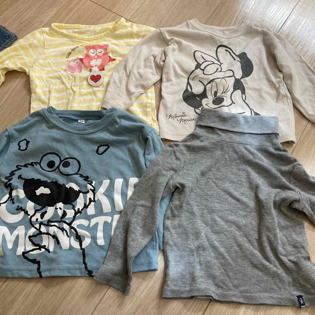 90サイズ　ロンT 長袖　クッキーモンスター　ミニー キッズ/ベビー/マタニティのキッズ服男の子用(90cm~)(Tシャツ/カットソー)の商品写真