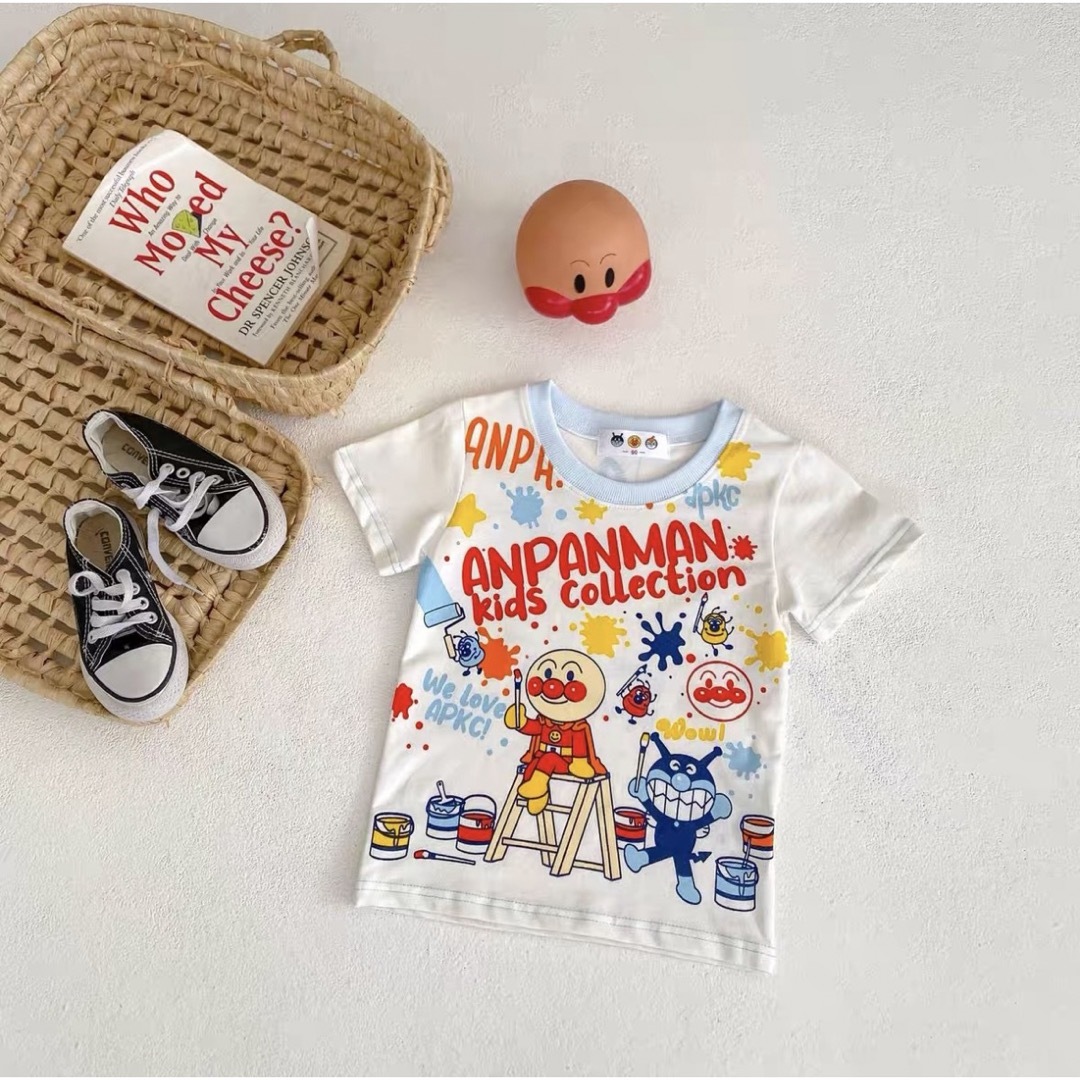 アンパンマンとバイキンマン 半袖Tシャツ 120サイズ キッズ/ベビー/マタニティのキッズ服男の子用(90cm~)(Tシャツ/カットソー)の商品写真