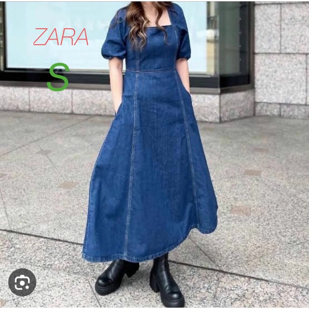 ZARA(ザラ)のZARAデニムワンピース レディースのワンピース(ロングワンピース/マキシワンピース)の商品写真