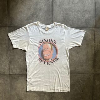 FRUIT OF THE LOOM - 70s フルーツオブザルーム tシャツ USA製 ホワイト M ニクソン大統領