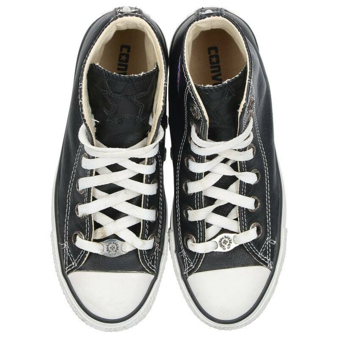 Chrome Hearts(クロムハーツ)のクロムハーツ  CH CONVERSE LEATHER スターパッチシルバー装飾レザーハイカットスニーカー レディース 23cm レディースの靴/シューズ(スニーカー)の商品写真