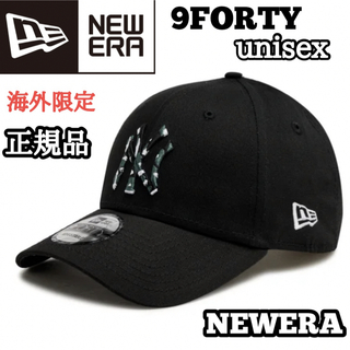 ニューエラー(NEW ERA)の柄 ニューエラ 9forty NY ヤンキース キャップ 帽子 ユニセックス 黒(キャップ)