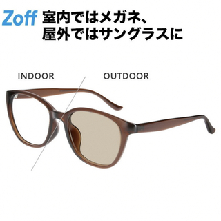 【WEB限定】ウェリントン型 調光サングラス（ブラウン）Zoff ゾフUVカット