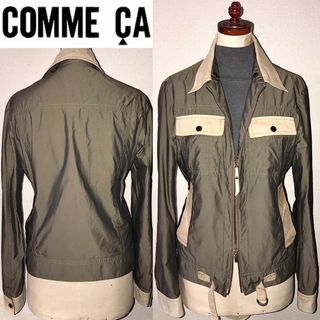 コムサデモード(COMME CA DU MODE)のCOMME CA 送料込 コムサ 定価4万円程 羊革 レザー 切替 ジャケット(ミリタリージャケット)