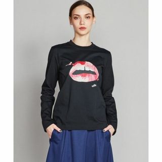 ダブルスタンダードクロージング(DOUBLE STANDARD CLOTHING)の新品　ダブルスタンダードクロージング　リッププリントTシャツ　黒(Tシャツ(長袖/七分))