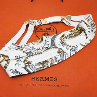エルメス(Hermes)の【マルジェラ期】エルメス カマーバンド W100cm スカーフ柄 タキシード(その他)