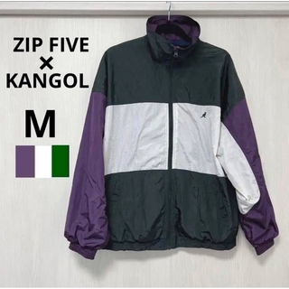 カンゴール(KANGOL)の【ZIP FIVE × KANGOL】切替ナイロンビッグジャケット　パープル　M(ナイロンジャケット)