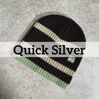 QUIKSILVER - 00s archive Quiksilver ビーニー ボーダー ニット帽