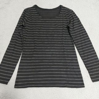 ユニクロ(UNIQLO)のUNIQLO ユニクロ 極暖 ヒートテック 未使用 黒 ボーダー サイズM(カットソー(長袖/七分))