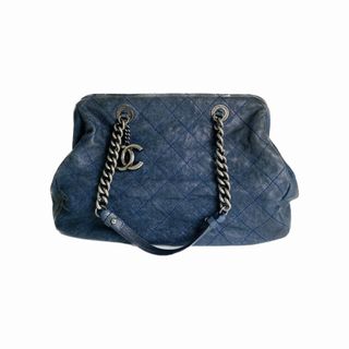 シャネル(CHANEL)のCHANEL シャネル ココマーク トートバッグ レザー ショルダーバッグ ブルー A-2020(ショルダーバッグ)