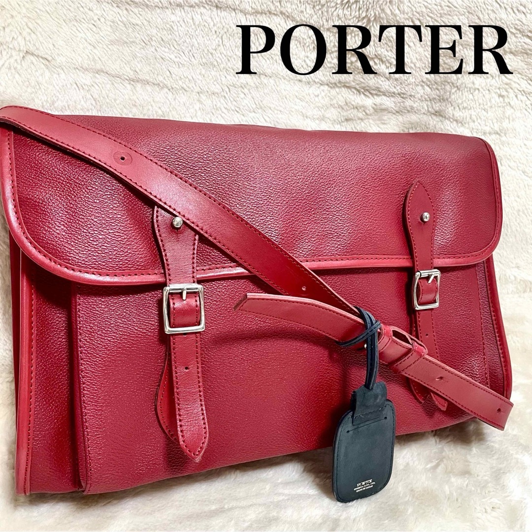 美品 PORTER オールレザー サッチェル ショルダーバッグ 美品 PORTER オールレザー サッチェル ショルダーバッグ