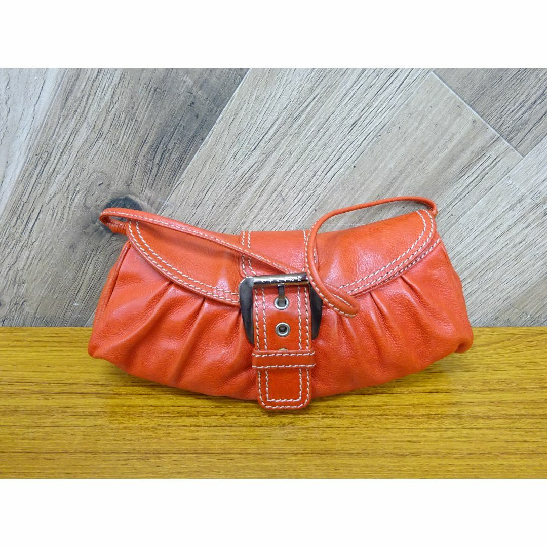 CELINE - K博二177/ CELINE ワンショルダー バッグ レザー レッド系