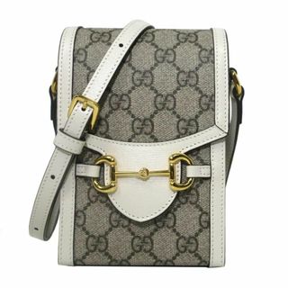 Gucci - 【新品】グッチ ショルダーバッグ 625615 (ベージュ系×ホワイト系) GUCCI PVC×レザー ホースビット 1955 GGスプリーム 斜め掛け ブティックライン レディース