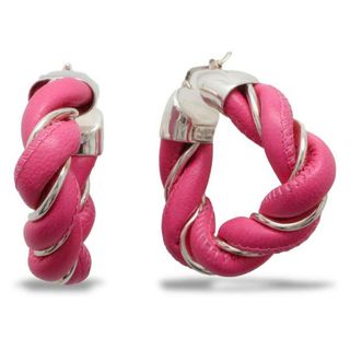 ボッテガヴェネタ ピアス ツイスト トライアングル レザー SV925 シルバー BOTTEGA VENETA アクセサリー