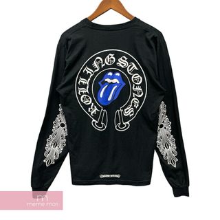 クロムハーツ(Chrome Hearts)のCHROME HEARTS×The Rolling Stones Lip And Tongue L/S Tee クロムハーツ×ローリングストーンズ リップアンドタンロングスリーブTシャツ 長袖カットソー 袖CHクロス ロンT ブラック サイズM 【240507】【新古品】【me04】(Tシャツ/カットソー(半袖/袖なし))