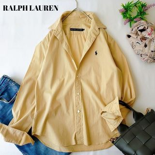 Ralph Lauren - ラルフローレン　ベージュ　定番人気長袖コットンシャツ　サイズ11　ゆったり　羽織