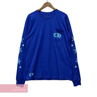 クロムハーツ(Chrome Hearts)のCHROME HEARTS Star L/S Tee クロムハーツ スターロングスリーブTシャツ 長袖カットソー ロンT ポケT ロゴプリント 星 ロイヤルブルー サイズM【240507】【新古品】【me04】(Tシャツ/カットソー(半袖/袖なし))