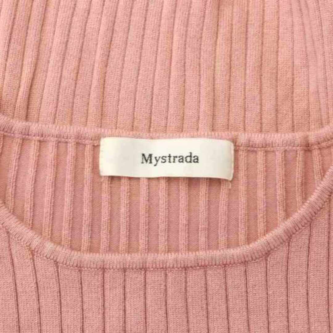 Mystrada(マイストラーダ)のマイストラーダ パール袖装飾 ニット カットソー 長袖 リブ 38 ローズピンク レディースのトップス(ニット/セーター)の商品写真