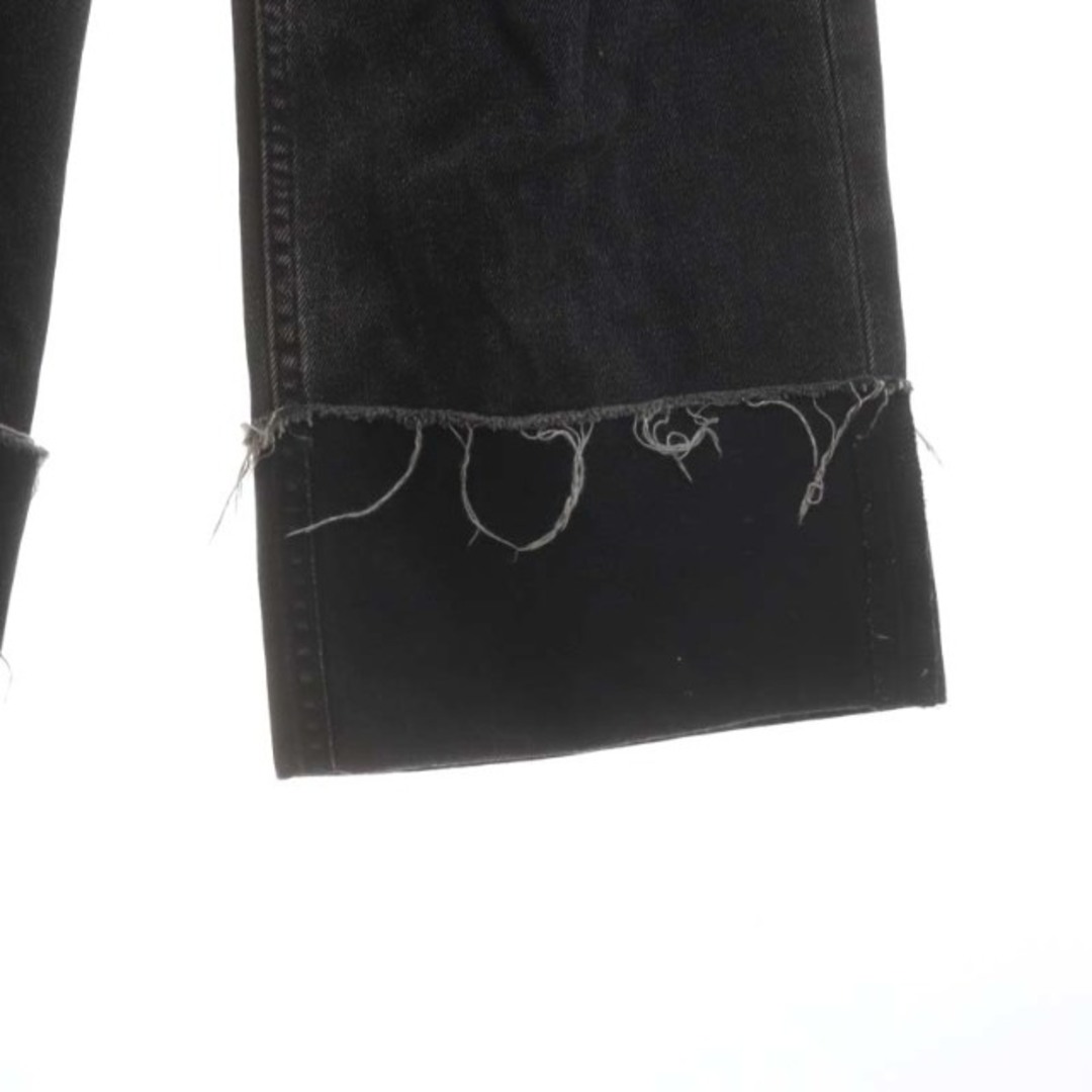 ZARA(ザラ)のザラ ワイドストレート フリンジ デニムパンツ ジーンズ 34 黒 ブラック レディースのパンツ(デニム/ジーンズ)の商品写真