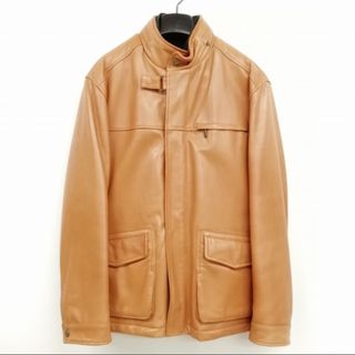 ゼニア Zegna Sport レザー ジャケット ブルゾン M キャメル(レザージャケット)