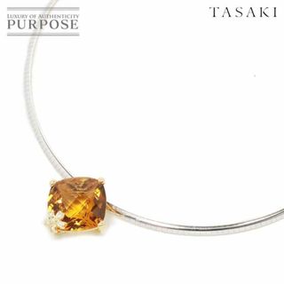 タサキ(TASAKI)のタサキ TASAKI シトリン 23.46ct ダイヤ 0.05ct ネックレス 41cm K18 YG WG イエロー ホワイト ゴールド 750 田崎真珠 VLP 90226462(ネックレス)