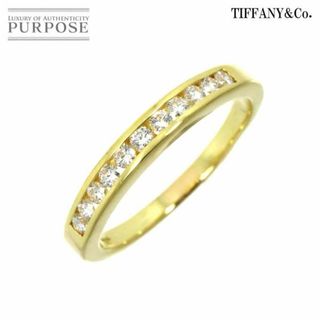 ティファニー(Tiffany & Co.)のティファニー TIFFANY&Co. チャネルセッティング 14号 リング 幅3mm ハーフ ダイヤ 18K YG 750 指輪 VLP 90227699(リング(指輪))