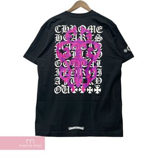 クロムハーツ(Chrome Hearts)のCHROME HEARTS DAGGER EYE CHART Tee クロムハーツ ダガーアイチャートTシャツ 半袖カットソー 胸ポケット ブラック×パープル サイズM【240507】【中古-B】【me04】(Tシャツ/カットソー(半袖/袖なし))