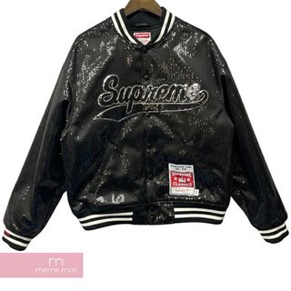 シュプリーム(Supreme)のSupreme 2023SS Mitchell&Ness Sequin Varsity Jacket シュプリーム ミッチェルアンドネススパンコールバーシティジャケット ブルゾン ロゴ ブラック サイズM 【240324】【中古-A】【me04】(その他)