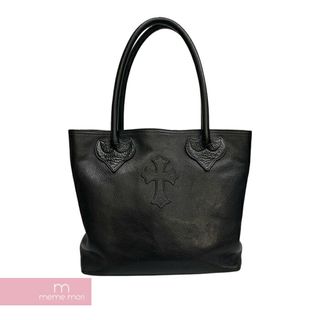 クロムハーツ(Chrome Hearts)のCHROME HEARTS Cross Patch Leather Tote クロムハーツ クロスパッチレザートート 鞄 トートバッグ レザー ポケット付 ダガージップ ブラック【240507】【中古-A】【me04】(トートバッグ)