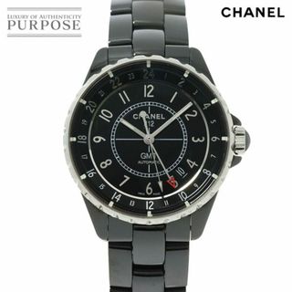 CHANEL - シャネル CHANEL J12 H3102 GMT 38mm メンズ 腕時計 デイト ブラック セラミック オートマ 自動巻き ウォッチ VLP 90224501