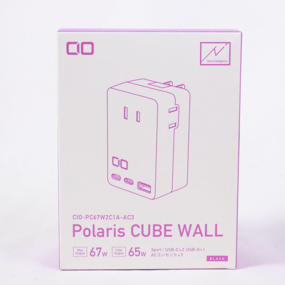 CIO(シーアイオー)のCIO　シーアイオー　壁挿し 電源タップ Polaris CUBE WALL USB PD 65W タイプC [CIO独自技術 NovaIntelligence搭載] スマホ/家電/カメラのスマートフォン/携帯電話(バッテリー/充電器)の商品写真