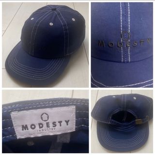 ヴィンテージ(VINTAGE)の未使用 紺 MODESTY INDUSTRY Over Dye Logo Cap(キャップ)